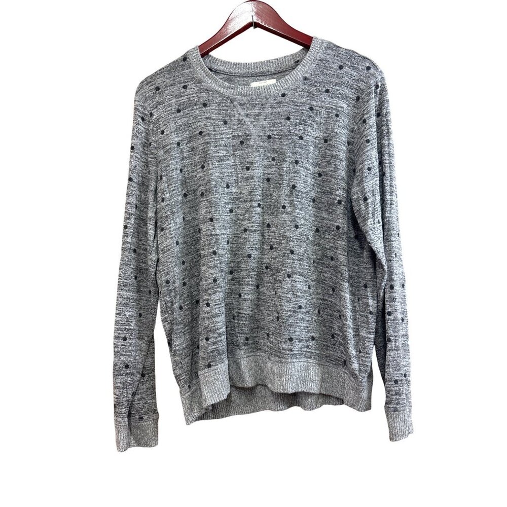 Lucky Brand Gray Polka Dot Sweater L/G Made In Philippines